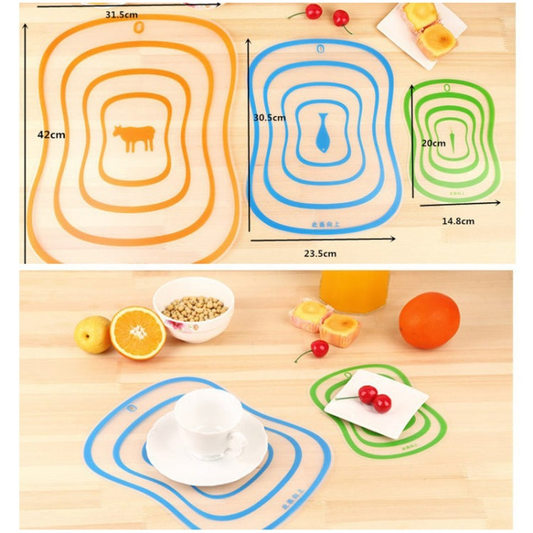 6 pezzi taglieri da cucina taglieri flessibili in PP trasparente, S(20x14.8cm), M(30.5x23.5cm), L(42x31.5cm)