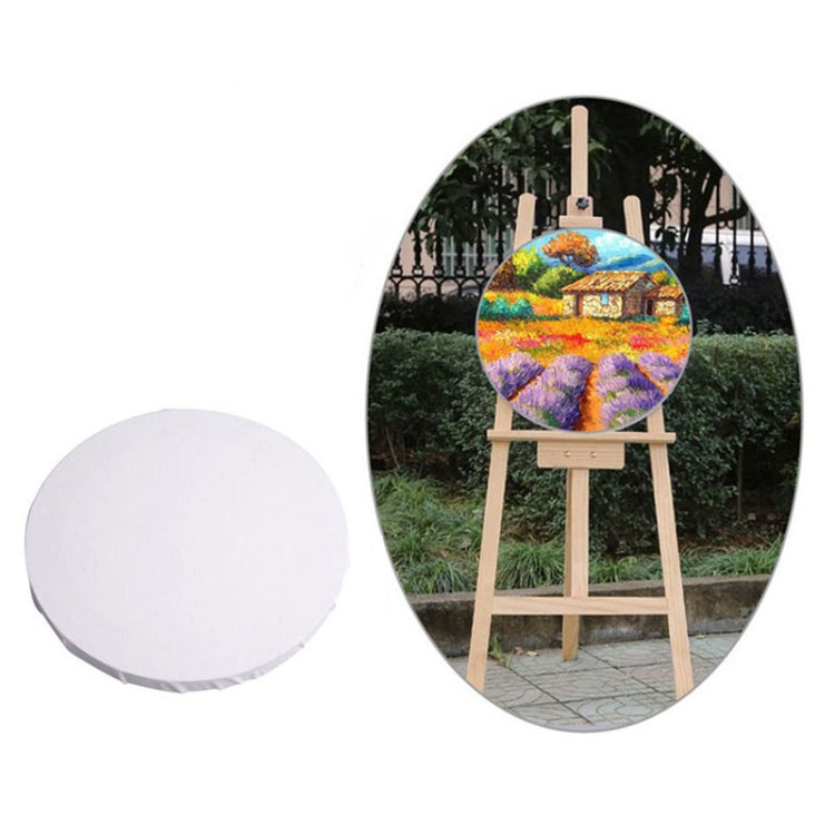 Pannello rotondo in tela bianca con cornice in legno 20-40cm