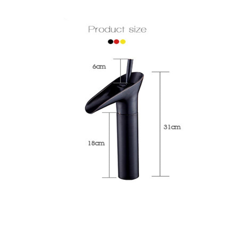 Rubinetto del bagno Lavabo Cascata Rubinetto caldo e freddo, 84535-1, 84535 High Type, 99529 Black