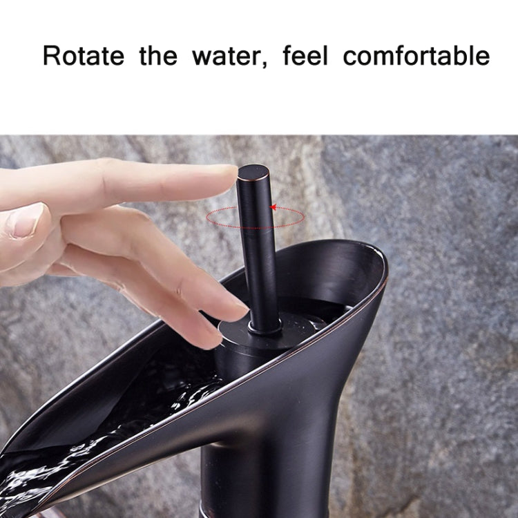 Rubinetto del bagno Lavabo Cascata Rubinetto caldo e freddo, 84535-1, 84535 High Type, 99529 Black
