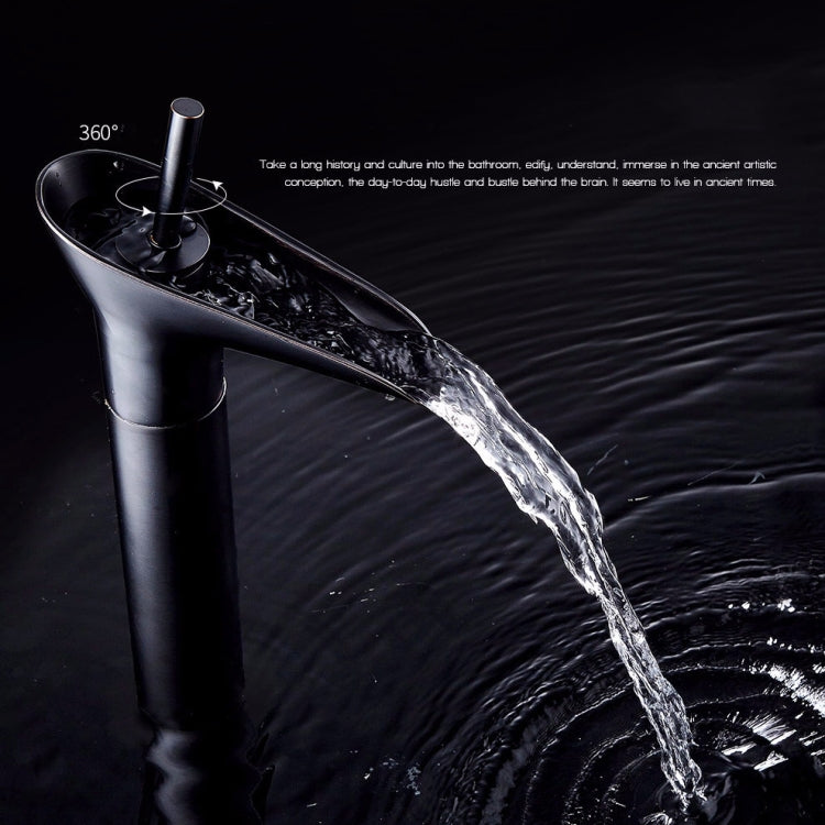 Rubinetto del bagno Lavabo Cascata Rubinetto caldo e freddo, 84535-1, 84535 High Type, 99529 Black