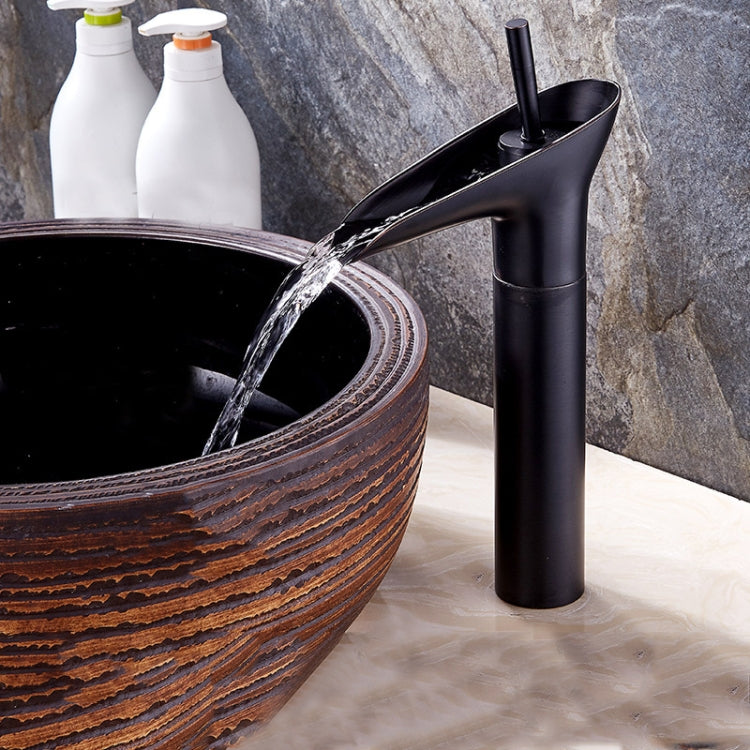 Rubinetto del bagno Lavabo Cascata Rubinetto caldo e freddo, 84535-1, 84535 High Type, 99529 Black