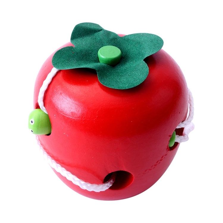 Apprendimento ed educazione in legno I bambini Vermi colorati mangiano giocattoli educativi di frutta e mela, Worm Eat Fruit Apple