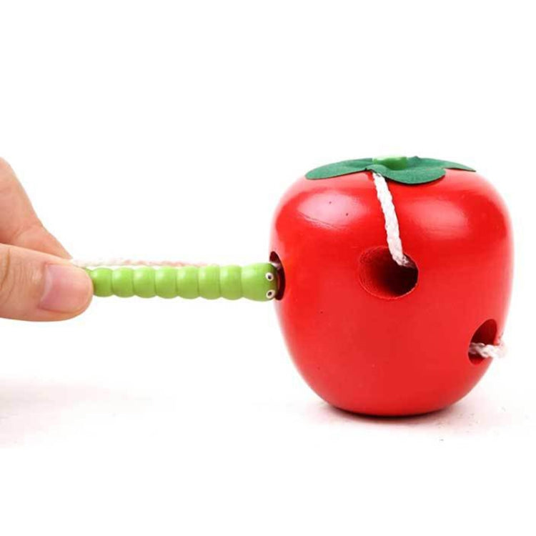 Apprendimento ed educazione in legno I bambini Vermi colorati mangiano giocattoli educativi di frutta e mela, Worm Eat Fruit Apple