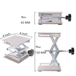 Piattaforma elevatrice manuale in acciaio inossidabile da laboratorio 100x100mm Piccola piattaforma elevatrice, Laboratory Lifting Platform
