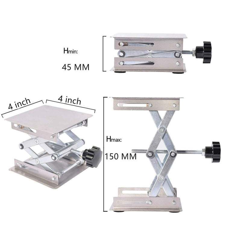 Piattaforma elevatrice manuale in acciaio inossidabile da laboratorio 100x100mm Piccola piattaforma elevatrice, Laboratory Lifting Platform