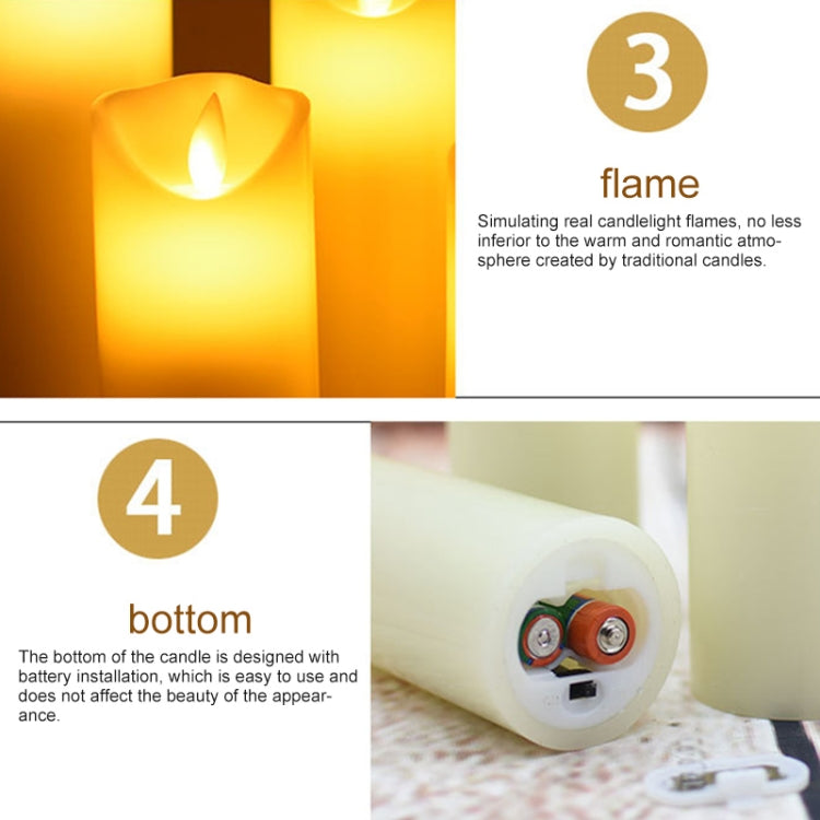 Lampada a candela LED gialla con telecomando 4 in 1