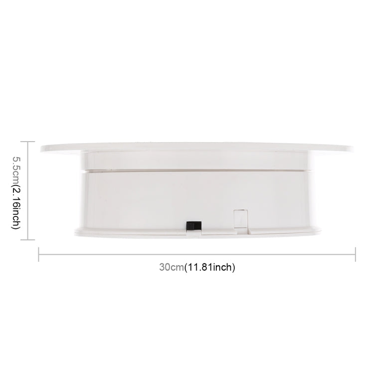 Giradischi elettrico girevole da 30 cm a 360 gradi espositore puntelli per riprese video giradischi per fotografia, carico 4 kg, spina americana (bianco + nero), 30cm (W+B), 30cm (B)