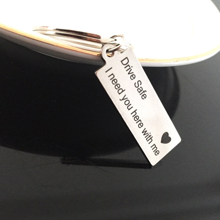 Portachiavi alla moda, regali incisi, guida sicura, ho bisogno di te qui con me, portachiavi per coppie, fidanzati, fidanzate, gioielli, Fashion Keyring