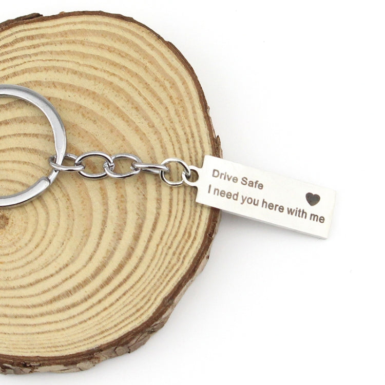 Portachiavi alla moda, regali incisi, guida sicura, ho bisogno di te qui con me, portachiavi per coppie, fidanzati, fidanzate, gioielli, Fashion Keyring
