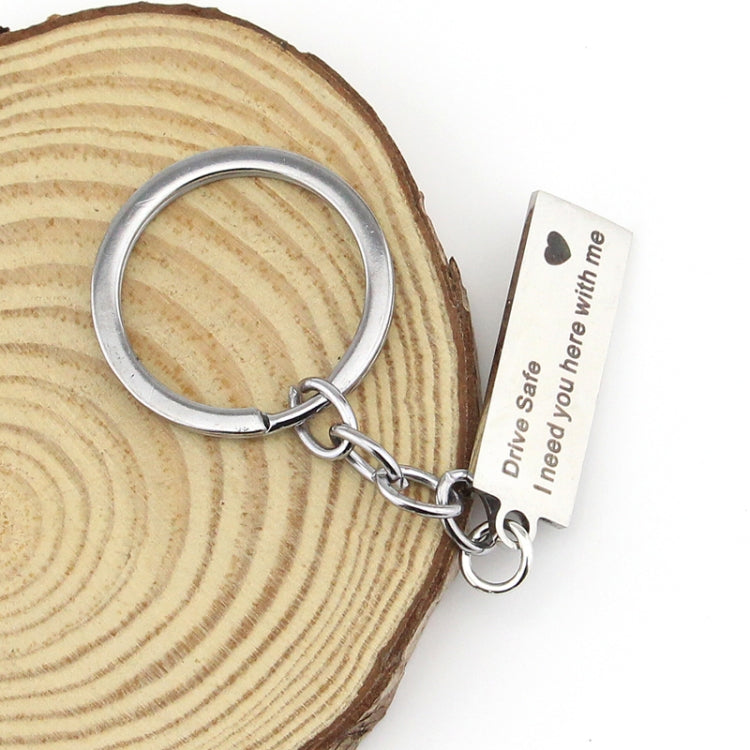 Portachiavi alla moda, regali incisi, guida sicura, ho bisogno di te qui con me, portachiavi per coppie, fidanzati, fidanzate, gioielli, Fashion Keyring