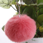 Portachiavi semplice Palla di pelo Pom Pom Portachiavi Pom Pom Portachiavi di animali in pelliccia di coniglio artificiale per portachiavi per borsa da auto da donna