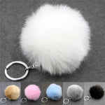Portachiavi semplice Palla di pelo Pom Pom Portachiavi Pom Pom Portachiavi di animali in pelliccia di coniglio artificiale per portachiavi per borsa da auto da donna