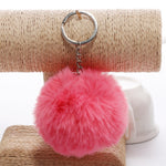Portachiavi semplice Palla di pelo Pom Pom Portachiavi Pom Pom Portachiavi di animali in pelliccia di coniglio artificiale per portachiavi per borsa da auto da donna