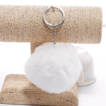 Portachiavi semplice Palla di pelo Pom Pom Portachiavi Pom Pom Portachiavi di animali in pelliccia di coniglio artificiale per portachiavi per borsa da auto da donna