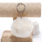 Portachiavi semplice Palla di pelo Pom Pom Portachiavi Pom Pom Portachiavi di animali in pelliccia di coniglio artificiale per portachiavi per borsa da auto da donna