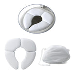 5 pezzi, morbido per la pelle, coprisedile pieghevole per vasino, sedile per WC imbottito pieghevole da viaggio per bambini, Toilet Seat