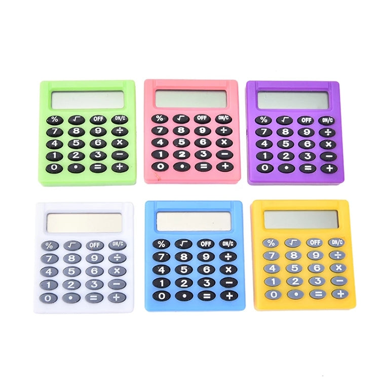 Mini calcolatrice tascabile per cartoni animati, strumento di calcolo per batterie a bottone portatile con colori caramelle, Pocket Mini Calculator