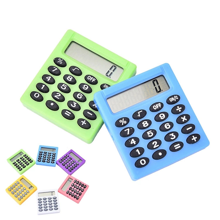 Mini calcolatrice tascabile per cartoni animati, strumento di calcolo per batterie a bottone portatile con colori caramelle, Pocket Mini Calculator