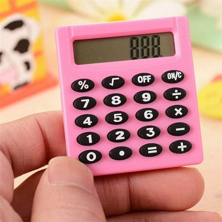 Mini calcolatrice tascabile per cartoni animati, strumento di calcolo per batterie a bottone portatile con colori caramelle, Pocket Mini Calculator