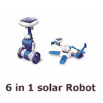 3 pezzi di puzzle solari fai da te giocattoli 6 in 1 kit educativi di energia solare novità robot solari per bambini, 6 in 1 Educational Solar Power Kits