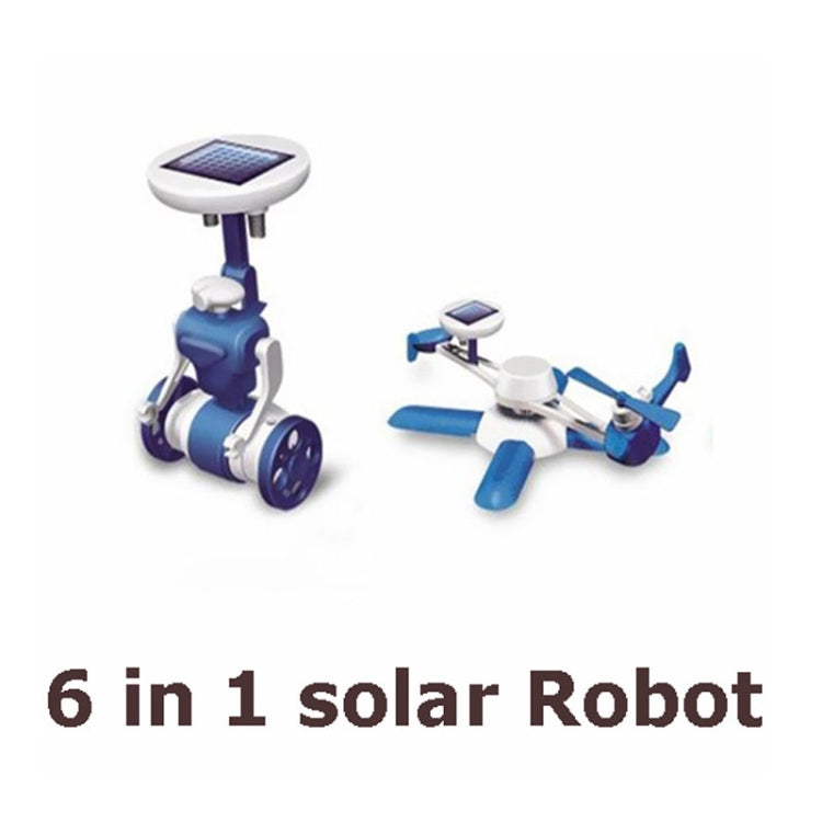 3 pezzi di puzzle solari fai da te giocattoli 6 in 1 kit educativi di energia solare novità robot solari per bambini, 6 in 1 Educational Solar Power Kits