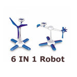 3 pezzi di puzzle solari fai da te giocattoli 6 in 1 kit educativi di energia solare novità robot solari per bambini, 6 in 1 Educational Solar Power Kits