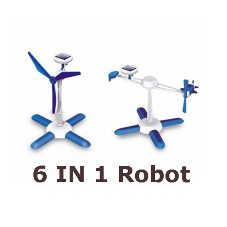 3 pezzi di puzzle solari fai da te giocattoli 6 in 1 kit educativi di energia solare novità robot solari per bambini, 6 in 1 Educational Solar Power Kits