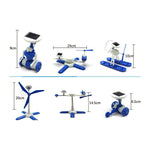 3 pezzi di puzzle solari fai da te giocattoli 6 in 1 kit educativi di energia solare novità robot solari per bambini, 6 in 1 Educational Solar Power Kits