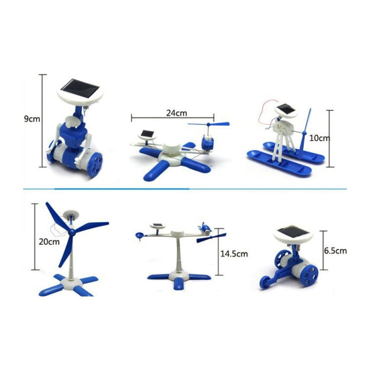 3 pezzi di puzzle solari fai da te giocattoli 6 in 1 kit educativi di energia solare novità robot solari per bambini, 6 in 1 Educational Solar Power Kits
