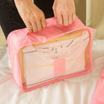 6 pezzi/set borsa da viaggio vestiti organizer per bagagli cubi da imballaggio in rete ad alta capacità