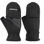 Guanti caldi invernali HUMRAO con copertura a mezze dita per sport all'aria aperta, sci e ciclismo, L, XL