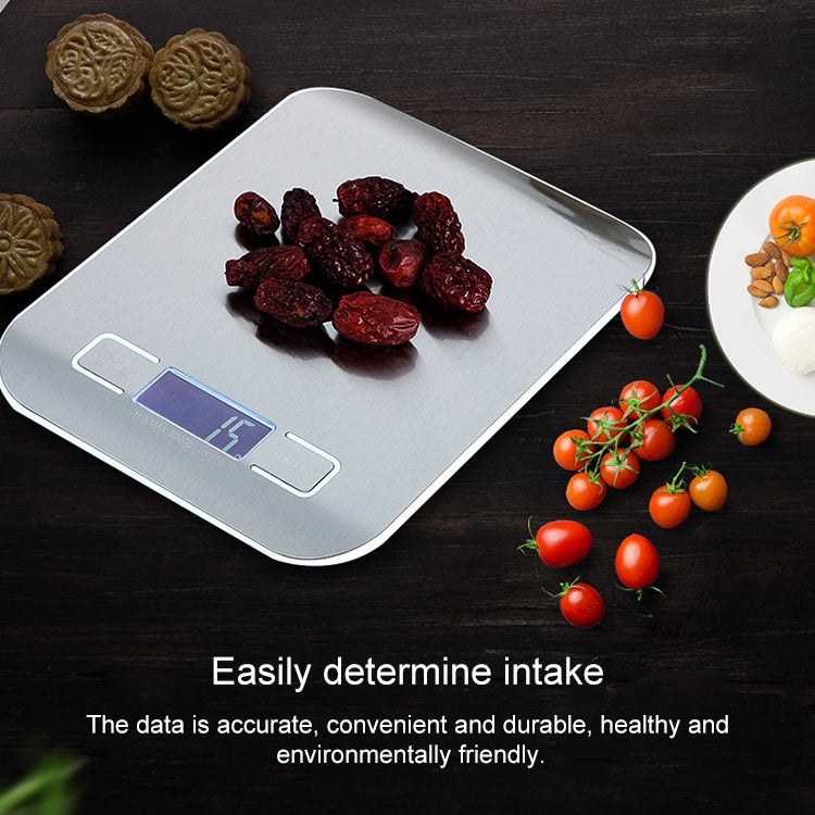 BOH-2012 Bilancia da cucina digitale multifunzione per alimenti in acciaio inossidabile con display LCD, specifica: 10 kg / 1 g, 10kg/1g, Silver, 10kg/1g, Rose Gold