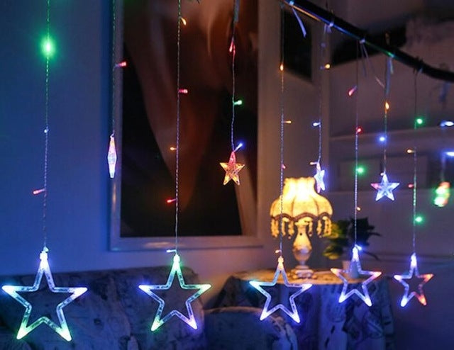 Lampada per tende decorative per interni ed esterni con luce stellare a LED da 220 V e luci natalizie per l'illuminazione della festa nuziale