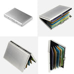 Borsa per carte da viaggio con protezione ultrasottile in acciaio inossidabile Scatola per carte in metallo, mirror, Black, Wiredraw Silver, Wiredraw Gold