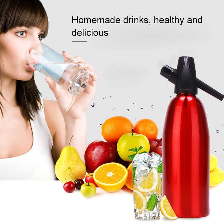 Sifone manuale per soda Dispenser di CO2 Generatore di bolle d'acqua Bevanda fresca Cocktail Soda Machine Barra di alluminio Soda Maker fai da te, Capacità: 1L