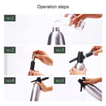 Sifone manuale per soda Dispenser di CO2 Generatore di bolle d'acqua Bevanda fresca Cocktail Soda Machine Barra di alluminio Soda Maker fai da te, Capacità: 1L
