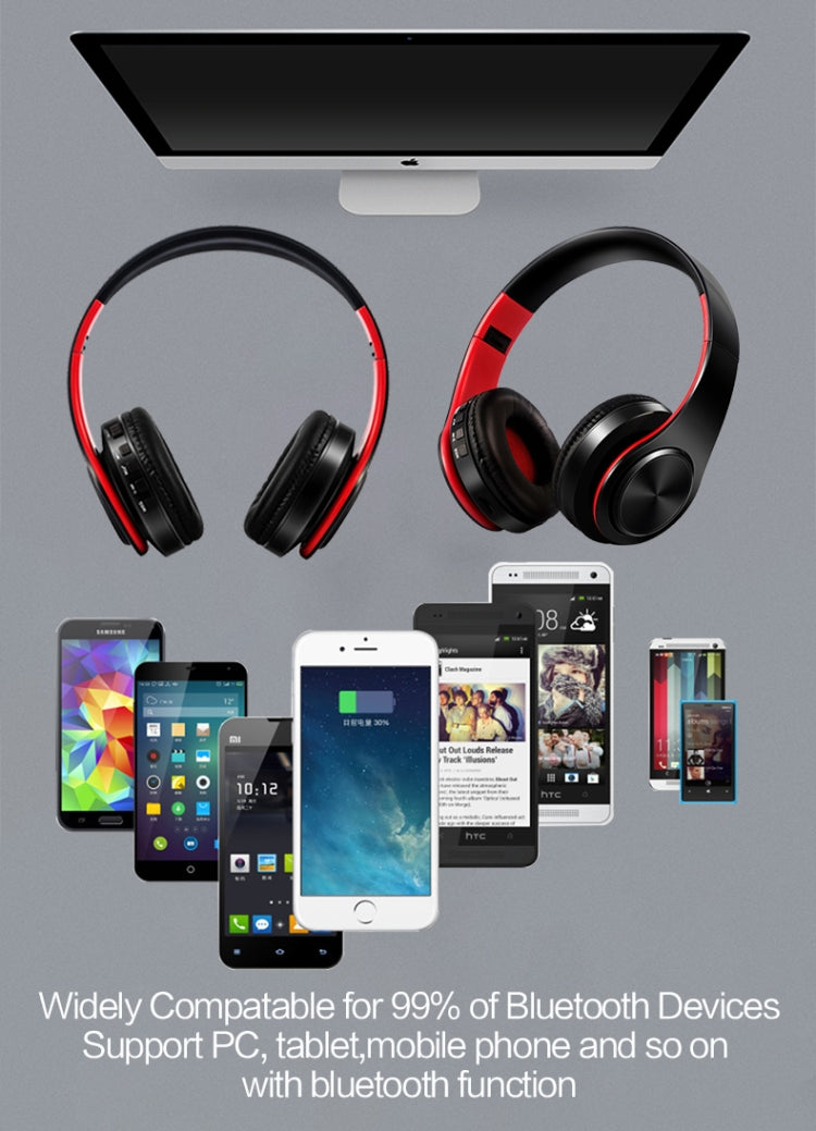 Cuffie Bluetooth wireless con microfono e radio FM