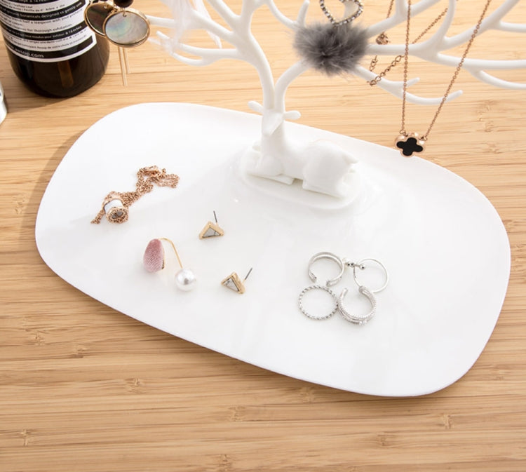 Organizzatore di esposizione di cosmetici per gioielli, collana, porta rossetto, anello creativo a forma di corno di plastica