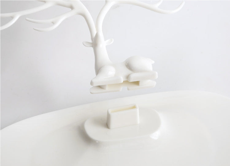 Organizzatore di esposizione di cosmetici per gioielli, collana, porta rossetto, anello creativo a forma di corno di plastica