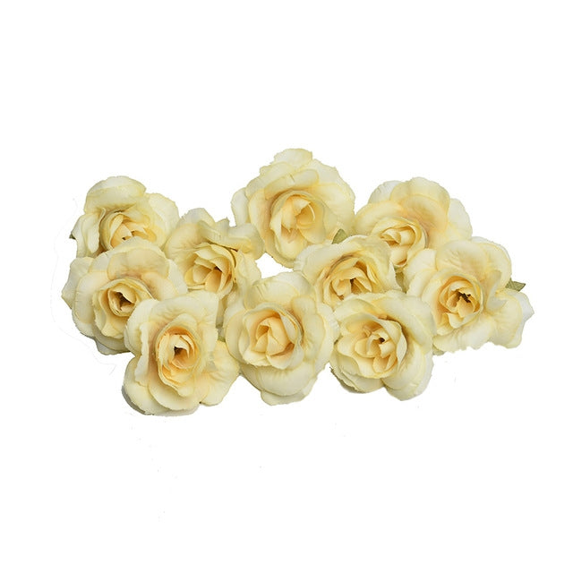10 set di fiori artificiali di seta rosa da 4 cm per la decorazione domestica della festa nuziale