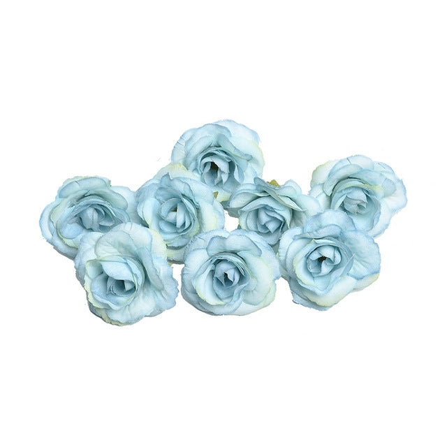 10 set di fiori artificiali di seta rosa da 4 cm per la decorazione domestica della festa nuziale