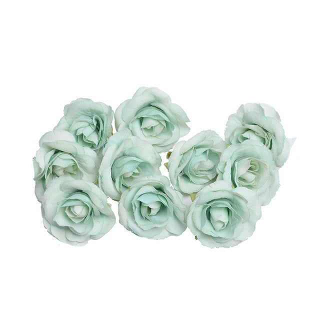 10 set di fiori artificiali di seta rosa da 4 cm per la decorazione domestica della festa nuziale