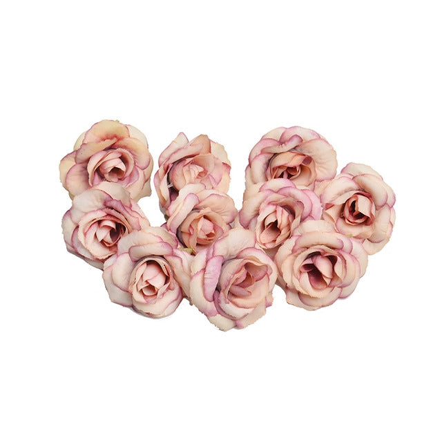 10 set di fiori artificiali di seta rosa da 4 cm per la decorazione domestica della festa nuziale