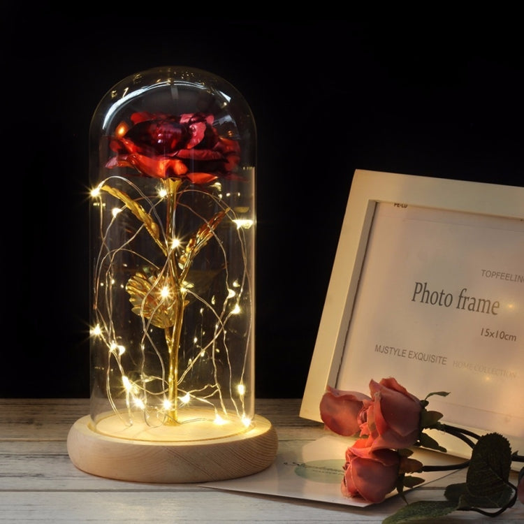 Simulazione Rose Luci Copertura in vetro Decorazioni Artigianato Regali di San Valentino