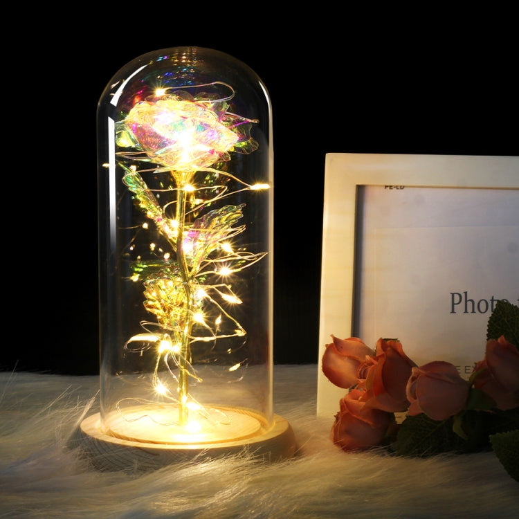 Simulazione Rose Luci Copertura in vetro Decorazioni Artigianato Regali di San Valentino