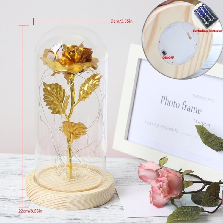 Simulazione Rose Luci Copertura in vetro Decorazioni Artigianato Regali di San Valentino