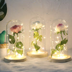 Simulazione Rose Luci Copertura in vetro Decorazioni Artigianato Regali di San Valentino