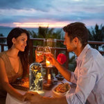 Simulazione Rose Luci Copertura in vetro Decorazioni Artigianato Regali di San Valentino