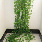 12 PZ 2.4M Edera artificiale Foglia verde Ghirlanda Piante Vite Finto Decorazioni per la casa Stringa di plastica in rattan, Ivy Green Leaf